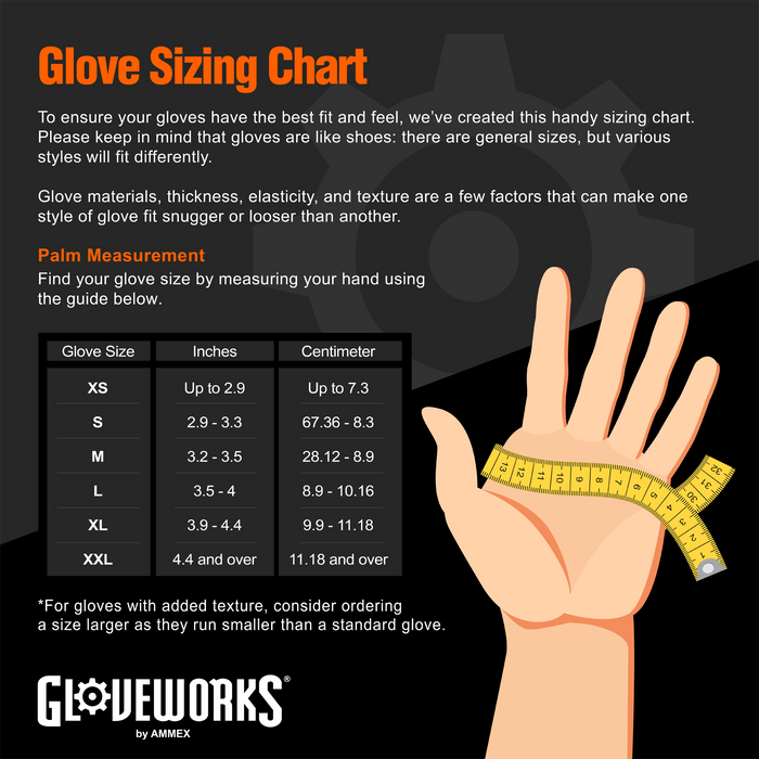 Gloveworks HD 8 mil. Orange Nitrile Disposable Industrial Gloves with Raised Diamond Texture - GWON (2-Pack)