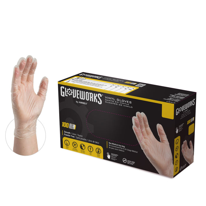 Gloveworks 3 mil. Clear Vinyl Disposable Industrial Gloves - IVPF