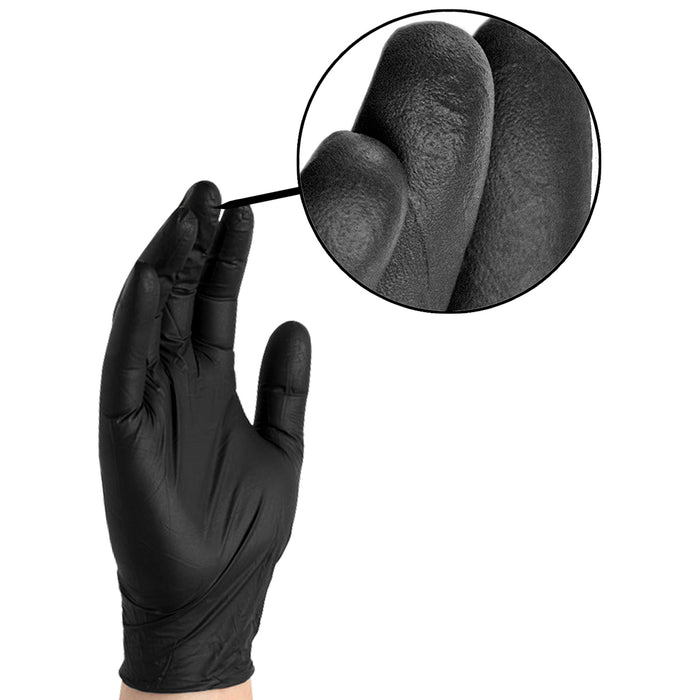 Ammex Professional Nitrile Exam Gloves, Powder-Free, 3 mil, X-Large, Black, 100/Box
