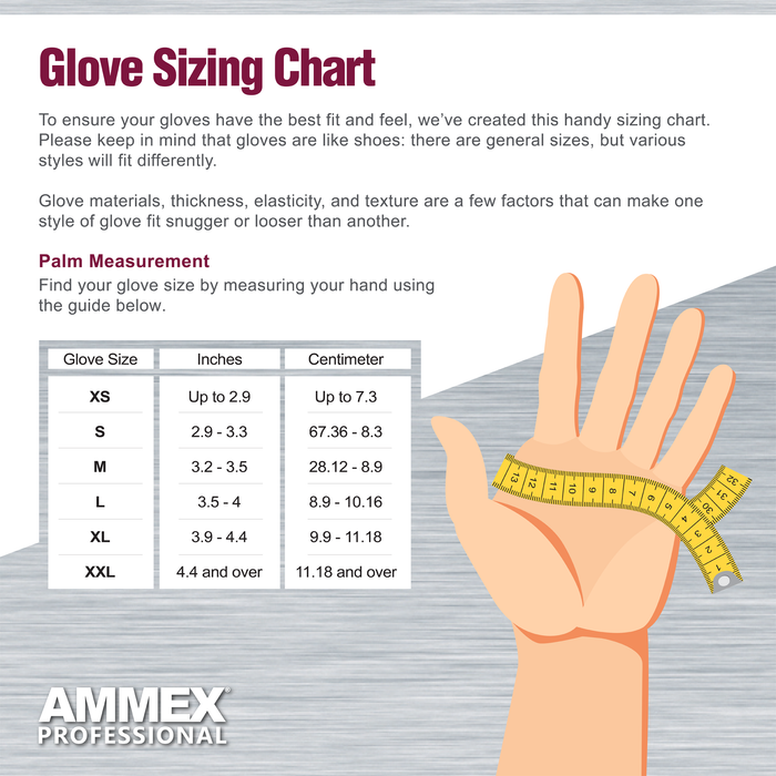 AMMEX Professional 4 mil. White Latex Disposable Medical Gloves - GPPFT