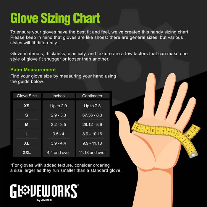 Gloveworks HD 8 mil. Green Nitrile Disposable Industrial Gloves with Raised Diamond Texture - GWGN