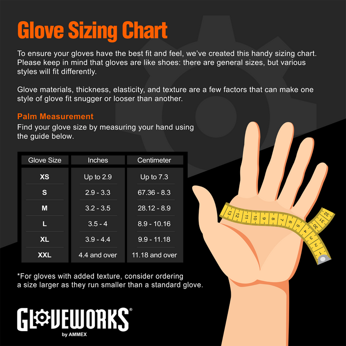 Gloveworks HD 8 mil Orange Nitrile Disposable Industrial Gloves with Raised Diamond Texture - Sample Pack - GWON