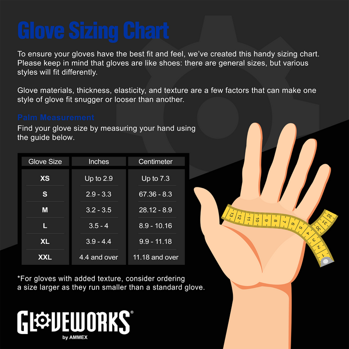 Gloveworks HD 6 mil. Royal Blue Nitrile Disposable Industrial Gloves with Raised Diamond Texture - GWRBN