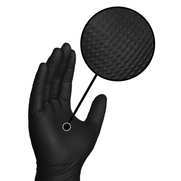 GLOVEWORKS HD 6-Mil Black Industrial Nitrile Raised Diamond Gloves (2-Pack)  — Zoomget