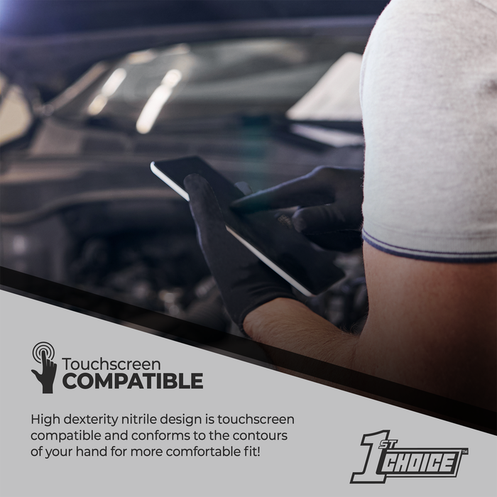 1st Choice 5 mil Black Nitrile Disposable Industrial Gloves - Sample Pack - 1BN