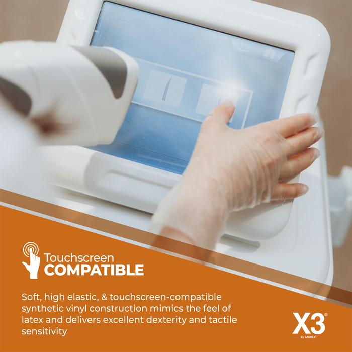 X3 3 mil. Clear Vinyl Disposable Industrial Gloves - GPX3