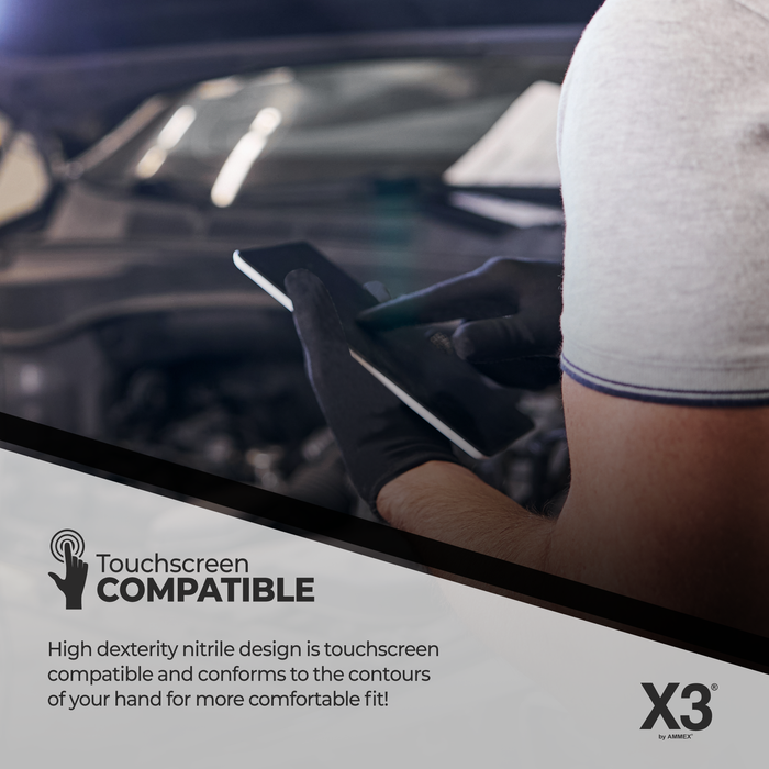 X3 3 Mil Black Nitrile Disposable Industrial Gloves - Sample Pack - BX3