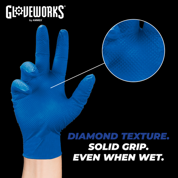 GLOVEWORKS HD 6-Mil Royal Blue Nitrile Disposable Gloves – Zoomget