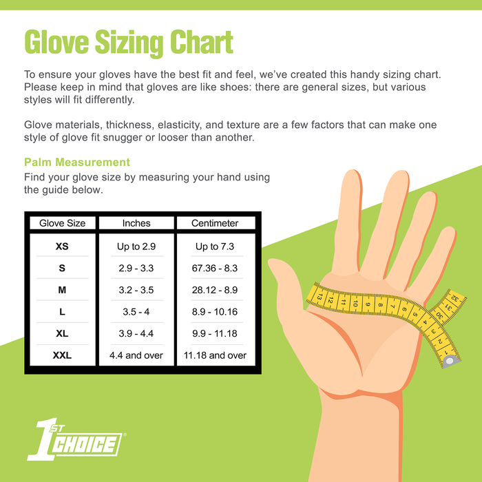 1st Choice Industrial 6 Mil Premium Green Nitrile Raised Diamond Textured Gloves - Sample Pack - 1GN